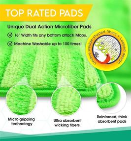 img 3 attached to 🧹 4 Pack of Reusable Microfiber Mop Pads - Washable Cloth Mop Head Refills Ideal for Thick Spray, Wet, Dust, and Dry Cleaning - Velcro Attachment, 18" Inch - Fits Bona, Bruce, Rubbermaid, Libman, and More Brands