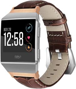 img 4 attached to 🎁 Улучшите свою Fitbit Ionic с подлинным кожаным ремешком SKYLET - стильные браслеты с металлической пряжкой для умных часов Fitbit Ionic (часы не включены)