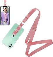 📱 универсальная мобильная амулетка от cocases - регулируемый сумочный ремешок для сотового телефона с держателем для пальца для всех телефонов (розовый) логотип