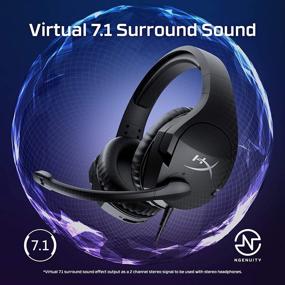 img 3 attached to 🎧 HyperX Cloud Stinger S - Gaming Headset for PC with Virtual 7.1 Surround Sound, Lightweight Design, Memory Foam, Soft Leatherette, Durable Steel Sliders, Swivel-to-Mute Noise-Cancelling Microphone in Black