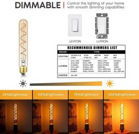 img 1 attached to 💡 7.3-Inch Tubular Vintage Filament Light Bulb with Dimmable Functionality