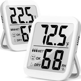 img 2 attached to 🌡️ 2-Pack Humidity Gauge: Max Indoor Thermometer Hygrometer for Accurate Temperature and Humidity Monitoring in Bed Room, Pet Reptile, Plant, Greenhouse, Basement, Humidor, Guitar