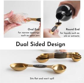 img 1 attached to 🥄 Magnetic Stainless Steel Measuring Spoons Set - Gold Magnetic Measuring Spoon Set for Cooking & Baking - Cute Measuring Spoons, Ideal for Precise Measurements