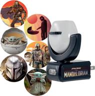 ul-listed led night light for bedroom, nursery, or bathroom - projectables mandalorian 6 design, star wars theme, dusk to dawn, plug-in feature, image display on ceiling, wall, or floor - 53216 логотип