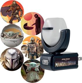 img 4 attached to UL-Listed LED Night Light for Bedroom, Nursery, or Bathroom - Projectables Mandalorian 6 Design, Star Wars Theme, Dusk to Dawn, Plug-in Feature, Image Display on Ceiling, Wall, or Floor - 53216