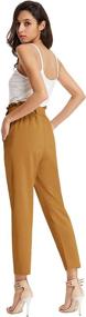 img 2 attached to Grace Karin Women's Paper Bag Waist Slim Fit Pencil Pants - Stylish Office Casual Trousers