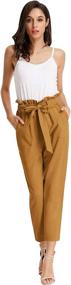 img 3 attached to Grace Karin Women's Paper Bag Waist Slim Fit Pencil Pants - Stylish Office Casual Trousers