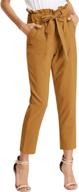 grace karin women's paper bag waist slim fit pencil pants - stylish office casual trousers logo