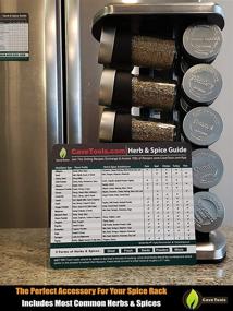 img 1 attached to 🌶️ Spice Rack & Herb Organizer Set - Magnet Kitchen Cooking Conversion Chart with Grilling Rubs & BBQ Seasoning Substitutions - Measuring Spoon Barbecue Accessories Gift Idea by Cave Tools