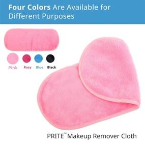 img 2 attached to 🧖 PRITE Makeup Remover Cloth: Reusable Facial Cleansing Towel for All Skin Types - Chemical Free, Instant Makeup Removal with Water, 4 Pack with Satisfaction Guarantee