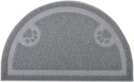 🐾 cat paw print litter box mat - door mat, kitty litter rug - half circle shape - 23.5x14.25 inches logo