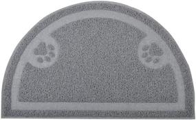 img 2 attached to 🐾 Cat Paw Print Litter Box Mat - Door Mat, Kitty Litter Rug - Half Circle Shape - 23.5x14.25 Inches