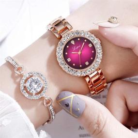 img 2 attached to Weicam Elegant Crystal Bracelet Wristwatches