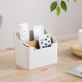 img 2 attached to 🗄️ Poeland Remote Control Holder: Ultimate Desk Storage Organizer Box for Office Supplies and Home