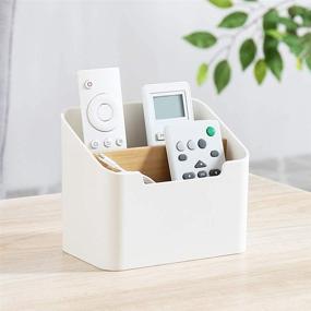 img 4 attached to 🗄️ Poeland Remote Control Holder: Ultimate Desk Storage Organizer Box for Office Supplies and Home