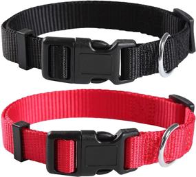 img 4 attached to EAARTCHI Classic Dog Collar, Quick Release Buckle, Adjustable Nylon for Small Medium Large Dogs Puppies