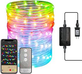 img 3 attached to 🌈 Vanthylit 33ft RGB LED Rope String Lights - 100LT, 18 Modes Colors Changing Outdoor Tube Lights, Waterproof Plug-in Outdoor Fairy Lights for Wedding, Patio, Garden, Christmas Decor