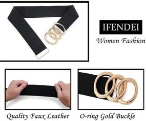 img 1 attached to 👗 IFENDEI Women's Vintage Wide Black Dress Belt with Stretch for Fashion