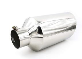 img 1 attached to 🚀 RP Remarkable Power Stainless Steel Exhaust Tip Diesel EXT28 – 4" Inlet, 8" Outlet, 18" Long, Rolled Edge, 20 Degree