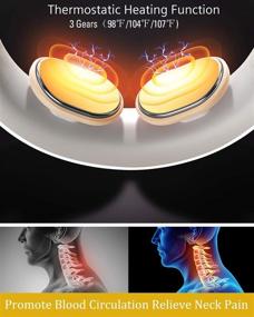 img 1 attached to 🔋 Беспроводной массажер глубоких тканей для шеи с подогревом для снятия боли в шее - 16 уровней технологии для шеи.