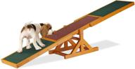 versatile and vibrant wooden pet seesaw for dogs: enhance agility and train obedience with relaxdays, 54 x 180 x 30 cm, brown logo