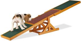 img 4 attached to Versatile and Vibrant Wooden Pet Seesaw for Dogs: Enhance Agility and Train Obedience with Relaxdays, 54 x 180 x 30 cm, Brown