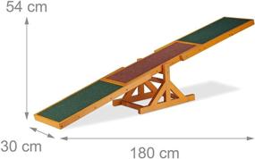 img 1 attached to Versatile and Vibrant Wooden Pet Seesaw for Dogs: Enhance Agility and Train Obedience with Relaxdays, 54 x 180 x 30 cm, Brown