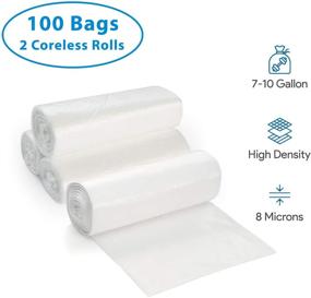 img 1 attached to 🗑️ 100-Pack Clear Garbage Can Liners - 7-10 Gallon Size - Lightweight & High Density, 8 Microns - Ideal for Office, Home, & Hospital Wastebaskets
