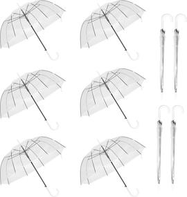 img 4 attached to WASING Umbrella Прозрачные зонты Ветрозащитный