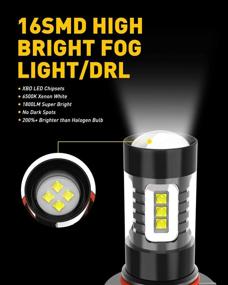 img 3 attached to 🔦 AUXITO H10 9140 9145 LED Fog Light Bulbs - 1800 Lumens, Bright 6500K White, Replacement for Fog Light or DRL - Pack of 2