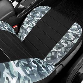 img 1 attached to 🐼 Premium GIANT PANDA Green Camouflage Cloth Seat Covers: Ideal for Cars, SUVs & Airbag Compatible