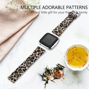 img 1 attached to 🌸 Fadeless Pattern Floral Strap Replacement for Fitbit Versa 2/Versa Lite SE/Versa – Maledan Bands for Women and Men, Compatible with Fitbit Versa Smart Watch Family