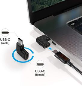 img 3 attached to 🔌 3 Пак USB C переходников под прямым углом - 90 градусов USB C к USB Type-C мужской к женскому переходнику. Поддерживает USB-C 3.1 PD 100W быструю зарядку и передачу данных 480 Мб/с - Черный