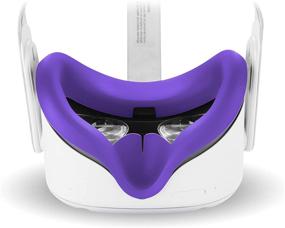 img 1 attached to 🟣 Enhance Your Oculus Quest 2 Experience with Silicone Face Cover, VR Shell, Grip & Lens Covers, and More in Purple