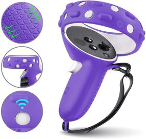 img 2 attached to 🟣 Enhance Your Oculus Quest 2 Experience with Silicone Face Cover, VR Shell, Grip & Lens Covers, and More in Purple