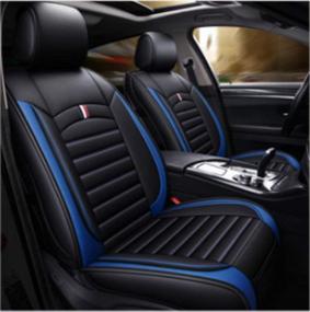 img 3 attached to ANKIV 2Pcs Universal Fit Waterproof Pu Leather Car Seat Cushion Cover For Sedan Or SUV Truck Van (Front 2Pcs Blue)