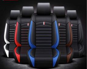 img 1 attached to ANKIV 2 шт. универсальные водонепроницаемые чехлы для автомобильных сидений из искусственной кожи для седанов или внедорожников (передние 2 шт., синие)