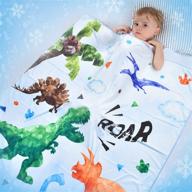 dinosaur watercolor blanket for boys - 47'' x 59'' cooling blanket for hot sleeper kids, night sweat relief, lightweight breathable cooling blankets, double sided cold cool blanket for travel, couch, bed logo