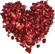 100g real red rose petals: natural dried flower petals for bath, foot bath, wedding confetti, crafts, and accessories - 1 bag logo