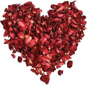 img 4 attached to 100 г настоящих красных лепестков роз: натуральные сушеные цветочные лепестки для ванны, ног, свадебной конфетти, ремесел и аксессуаров - 1 пакет
