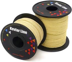 img 4 attached to Emma Kites Kevlar Braided Utility Cord 100~2000lb - High Strength, Abrasion/Flame Resistant - Tactical Survival, Fishing Tackle, Model Rocket, Paracord, Trip Line, Kite Bridles - Camping Cordage