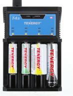 🔋 tenergy t4s intelligent universal charger - 4-slot battery charger for various rechargeable batteries - li-ion, lifepo4, nimh, nicd - 18650, 14500, 26650, aa, aaa, c - includes car adapter logo