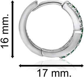 img 1 attached to 💎 15mm Diameter Sterling Silver Infinity Twist Braid Huggie Hoop Earrings for Women Girls, Featuring Created or Simulated Gemstone & White CZ