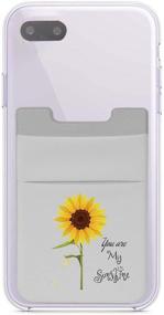 img 3 attached to 🌻 lenoup Stretchy Sunflower Cell Phone Card Holder: Convenient Phone Wallet Sleeve for Credit Cards, IDs, and Keys