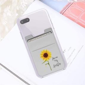 img 2 attached to 🌻 lenoup Stretchy Sunflower Cell Phone Card Holder: Convenient Phone Wallet Sleeve for Credit Cards, IDs, and Keys