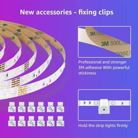 img 1 attached to 🌈 32.8ft RGB LED Light Strips with 44 Key Remote and 12V Power Supply - Ideal for Bedroom, TV Backlight, Kitchen, Bar - Color Changing Tape Light for Enhanced Ambiance