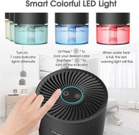 img 1 attached to 🌬️ Nessbase Dehumidifier 2200 Cubic Feet: Ultra-Quiet Mini Dehumidifier for Home, Bedroom, Basements, and Closet Use - Colorful LED Lights, Auto Shut Off, Portable & Small