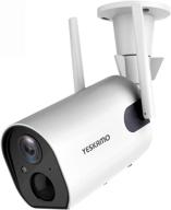 wireless outdoor security camera, yeskamo cctv camera with wifi, battery powered, 2-way audio, 1080p video, night vision, pir motion detection, dual antenna, rechargeable - ideal for home and business logo