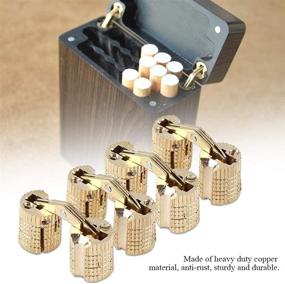 img 3 attached to 💼 4-Pack Hidden Furniture Hinge: Brass Concealed Barrel for DIY Jewelry Box Hand Craft - 8mm Size with 180° Opening Angle