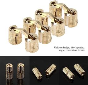 img 1 attached to 💼 4-Pack Hidden Furniture Hinge: Brass Concealed Barrel for DIY Jewelry Box Hand Craft - 8mm Size with 180° Opening Angle